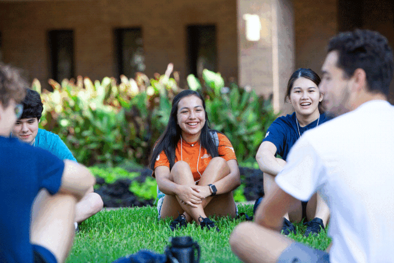 Students at retreat